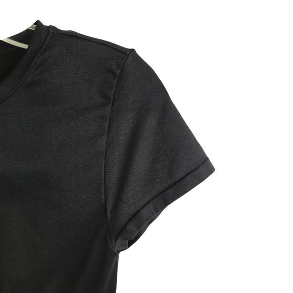 Yummie Shaping Bodysuit Womens Sz M/L Black Short Sleeves Crew Neck Snap Button - Picture 4 of 7